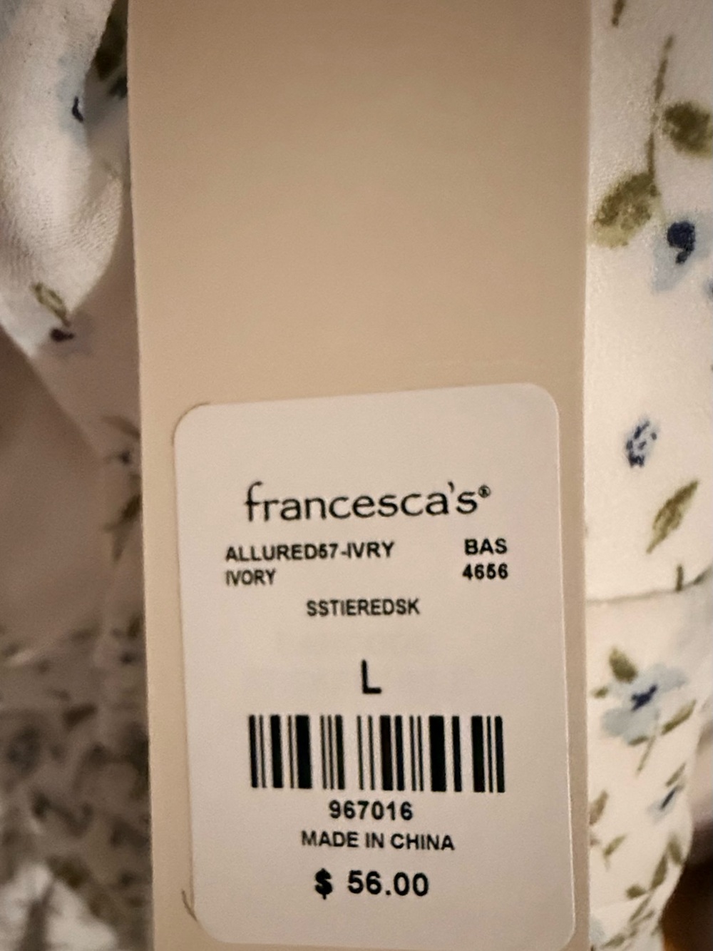 Francesca's Ivory Floral Print Dress - Picture 4 of 5